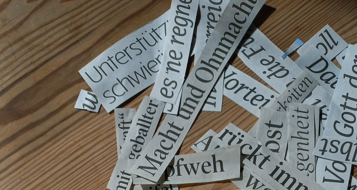 Wortschnipsel aus der Tageszeitung als Schreibimpuls